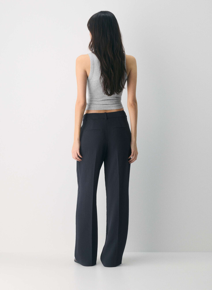 the effortless pant lo-rise - crepette dark night navy