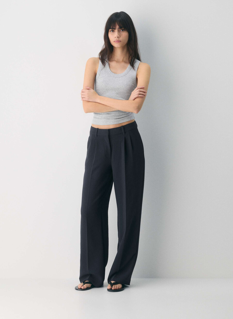 the effortless pant lo-rise - crepette dark night navy