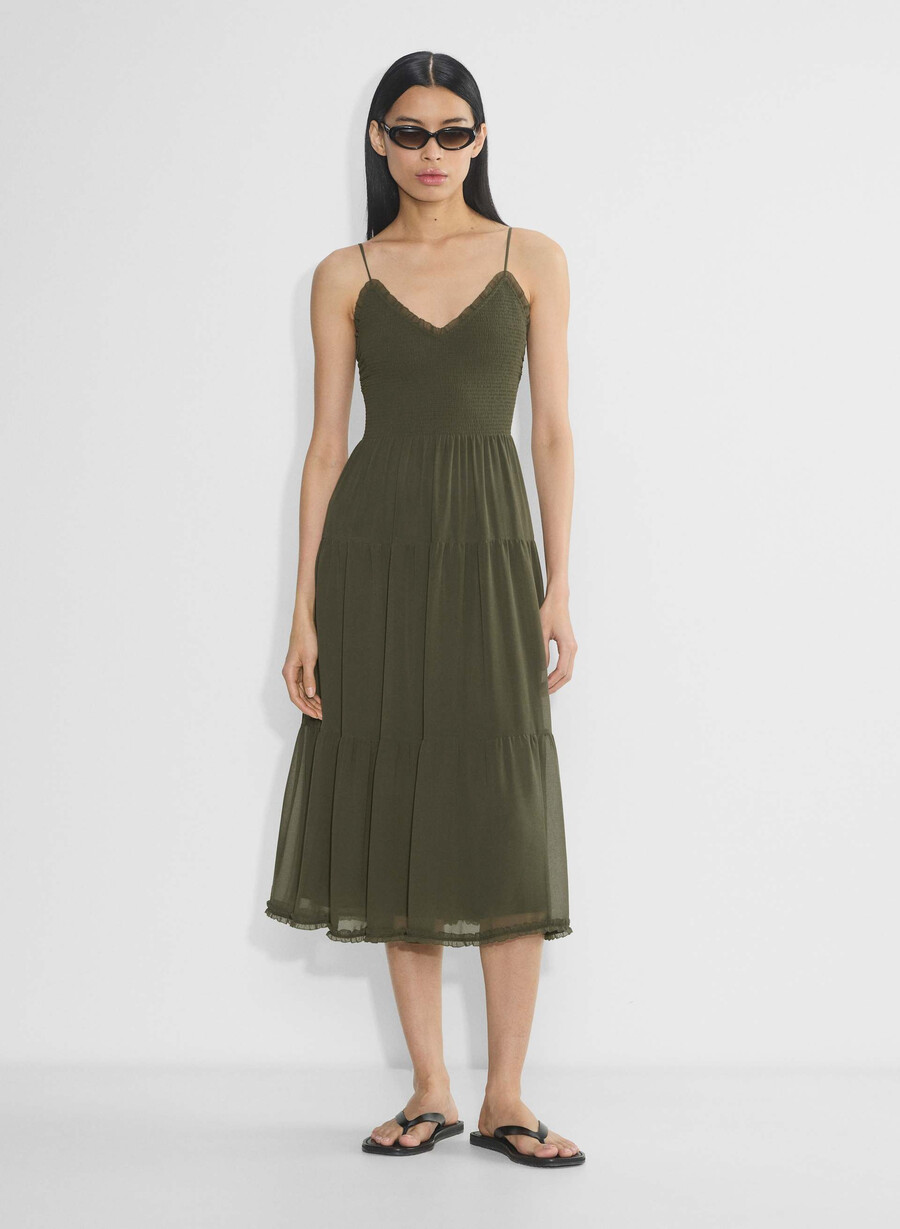tuberose dress dark olive