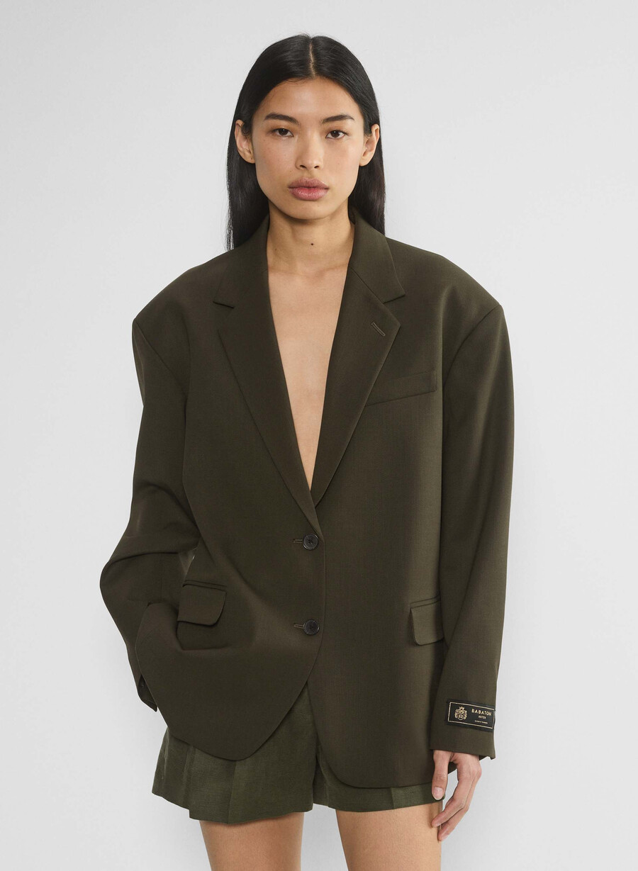 vogue blazer - city wool dark olive