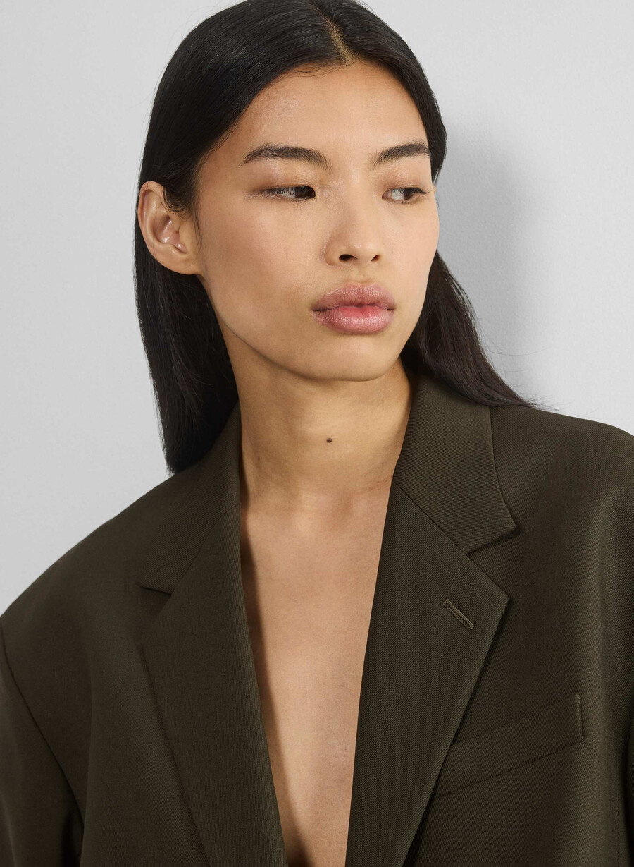 vogue blazer - city wool dark olive