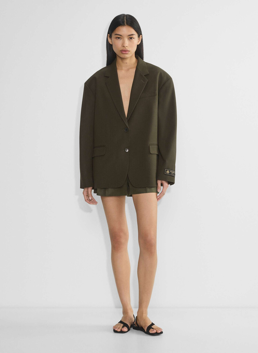 vogue blazer - city wool dark olive