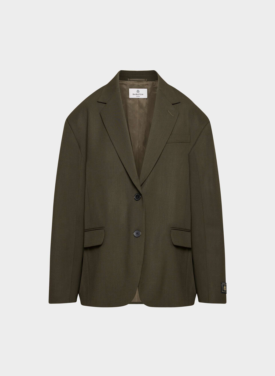 vogue blazer - city wool dark olive