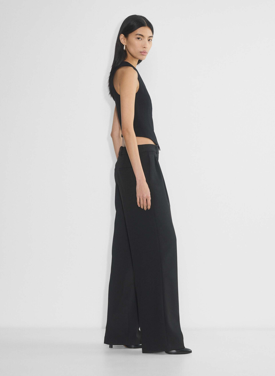 deniro vest - mirror crepe black