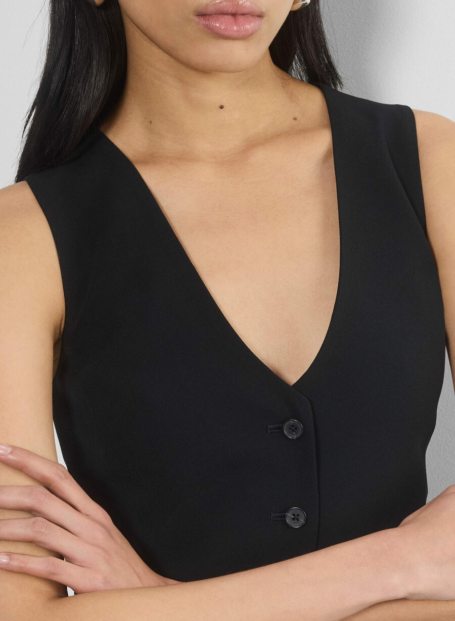 deniro vest - mirror crepe black