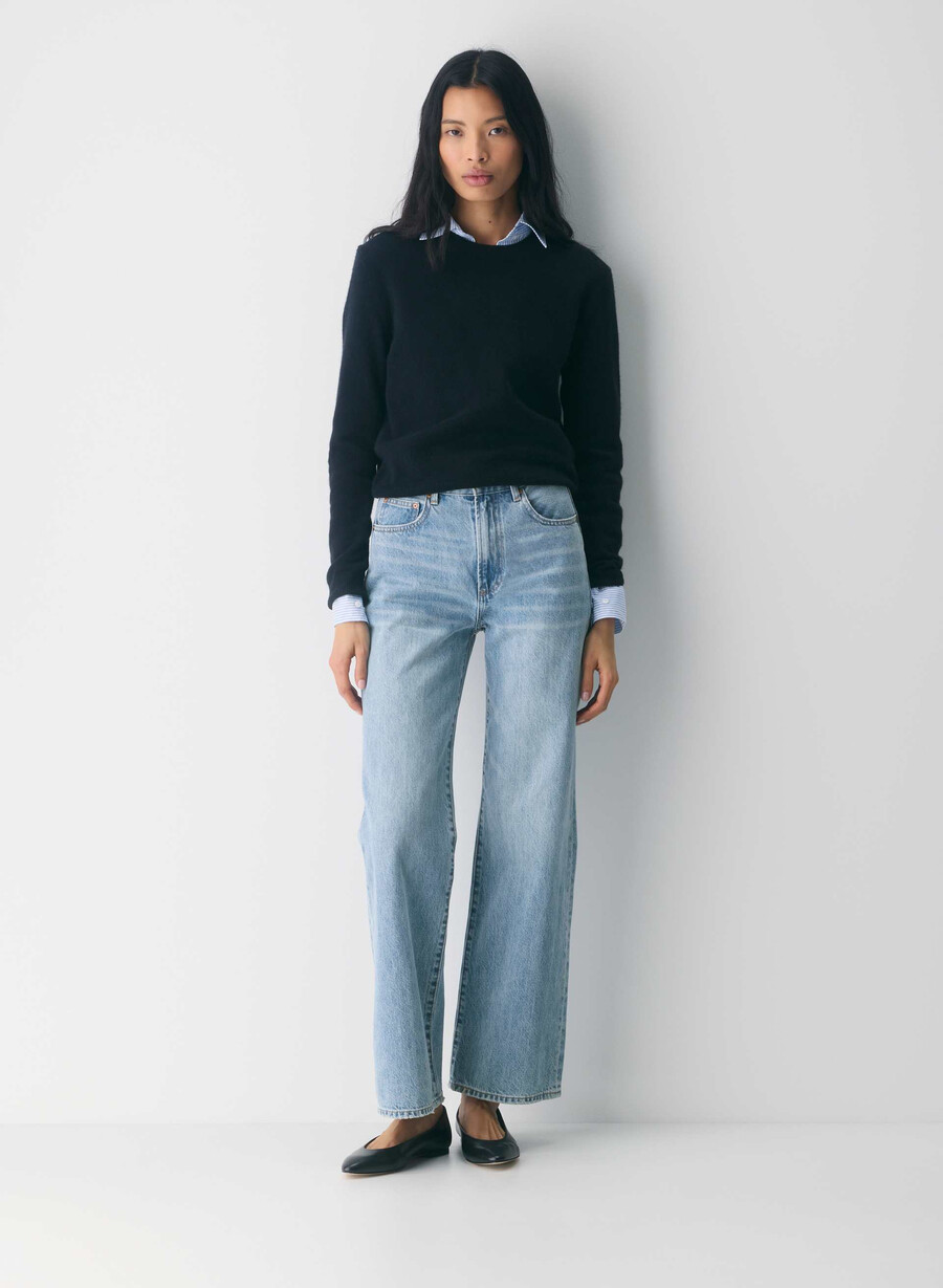 denim forum the farrah hi-rise wide jean 7 yrs bleu taboo