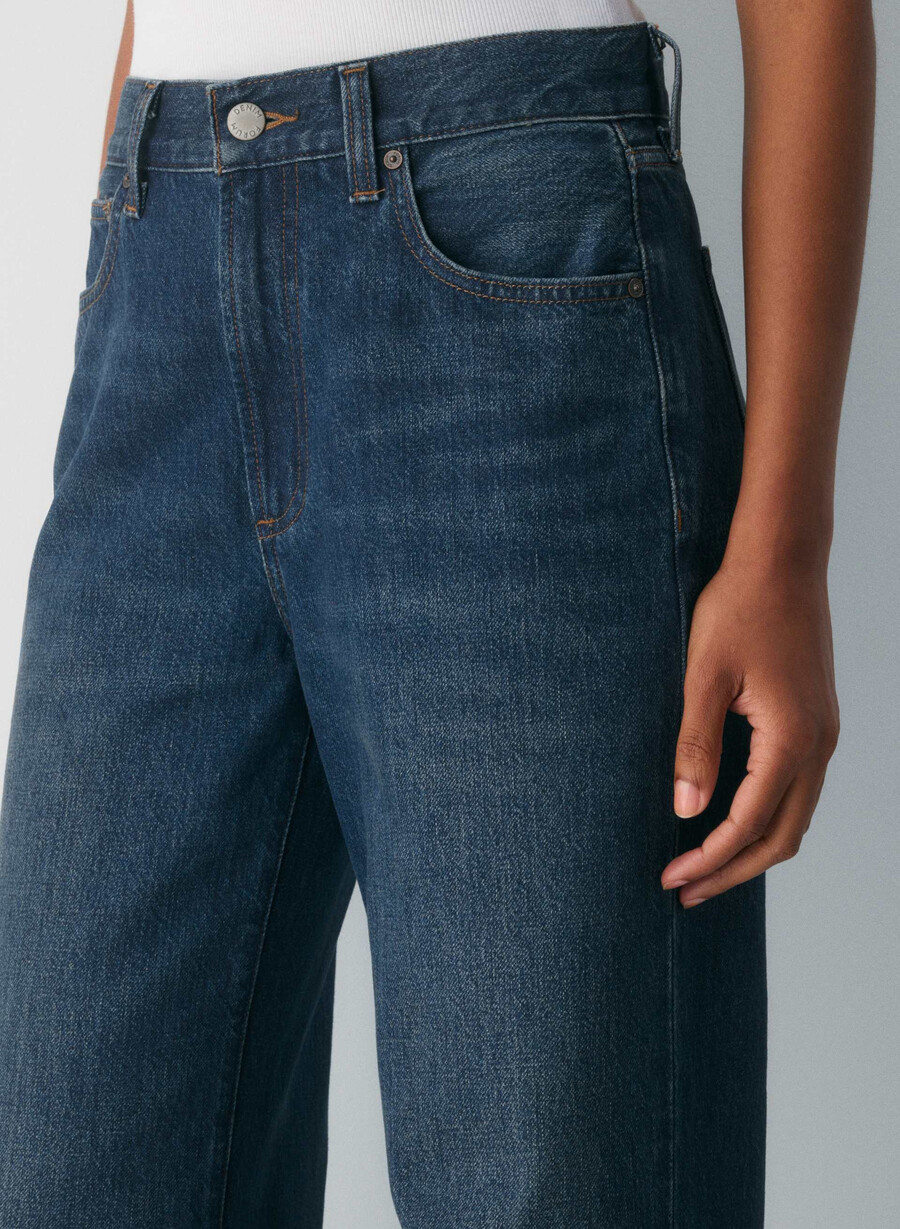 denim forum the farrah hi-rise wide jean be about dark bleu