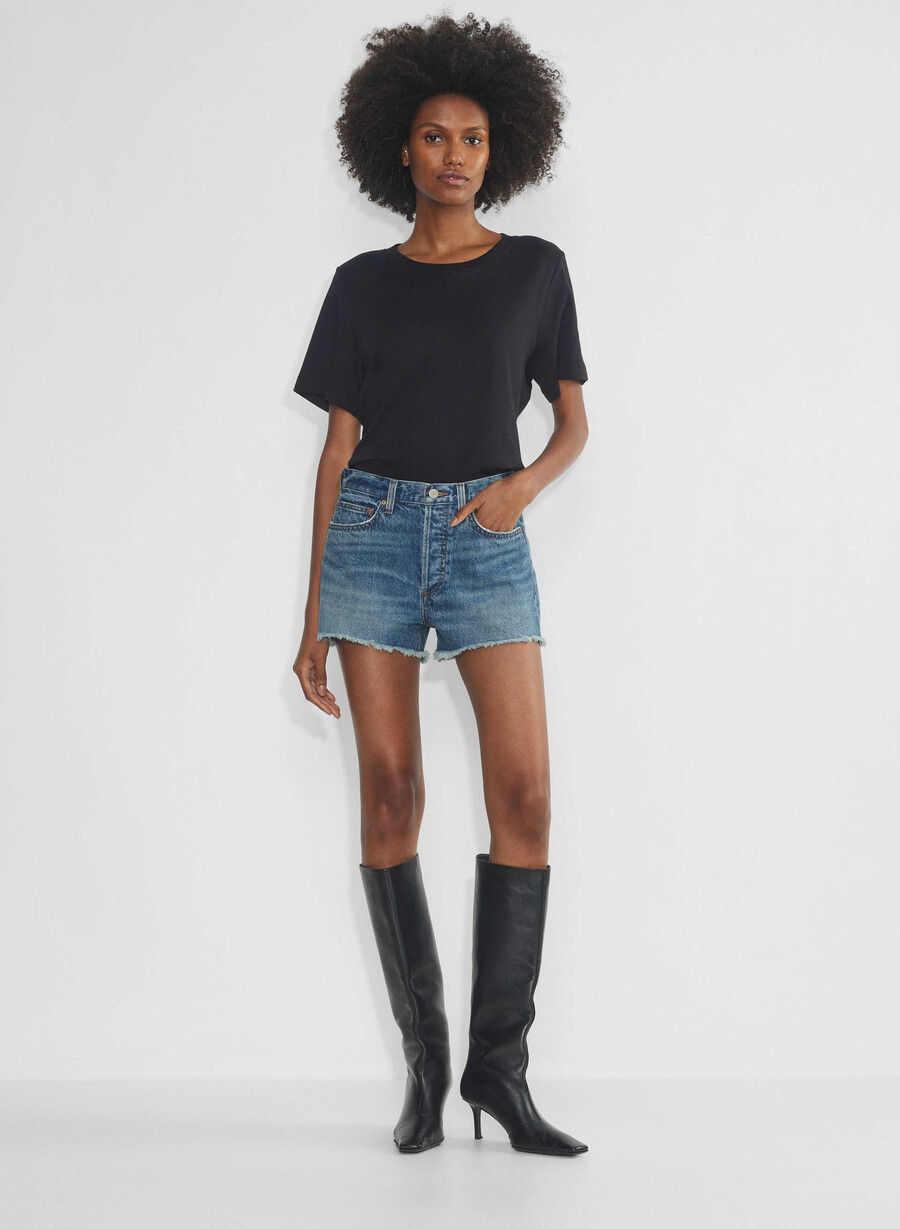 denim forum the ex-boyfriend hi-rise denim short 5 yrs kiss n tell bl