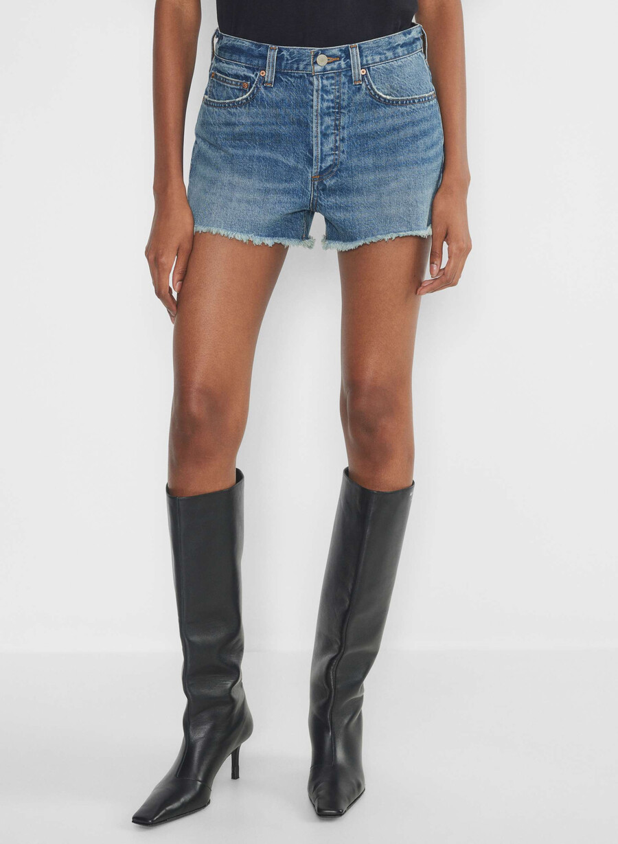 denim forum the ex-boyfriend hi-rise denim short 5 yrs kiss n tell bl