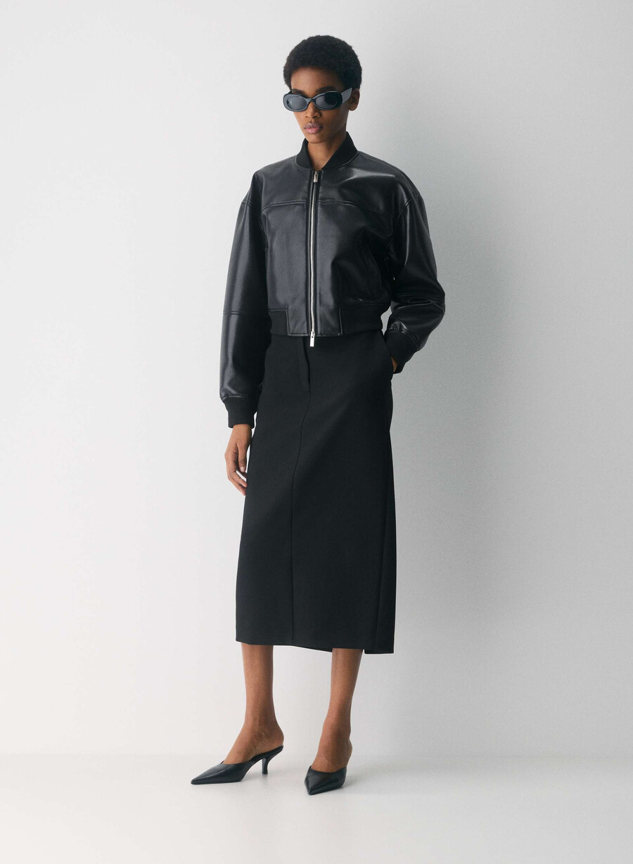 chisel maxi skirt - ressential black