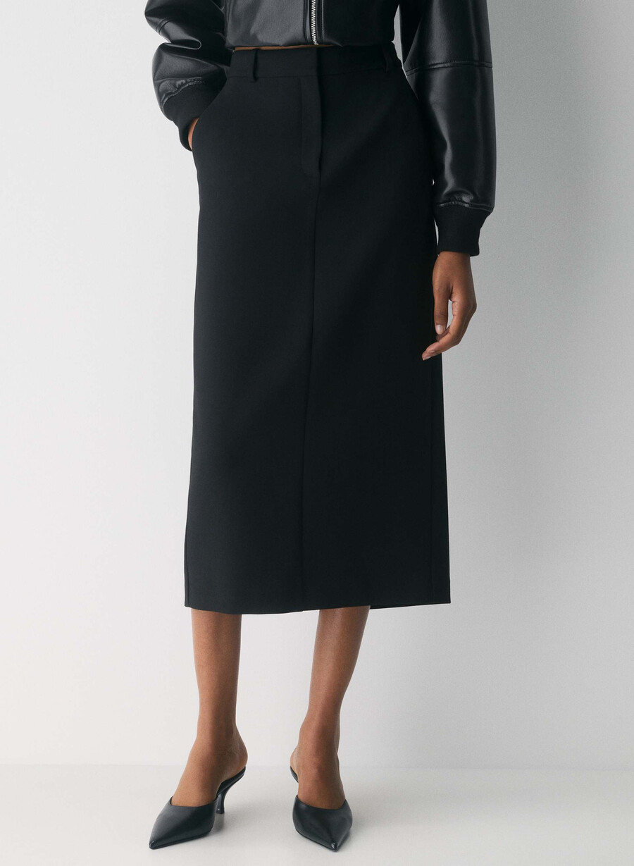 chisel maxi skirt - ressential black