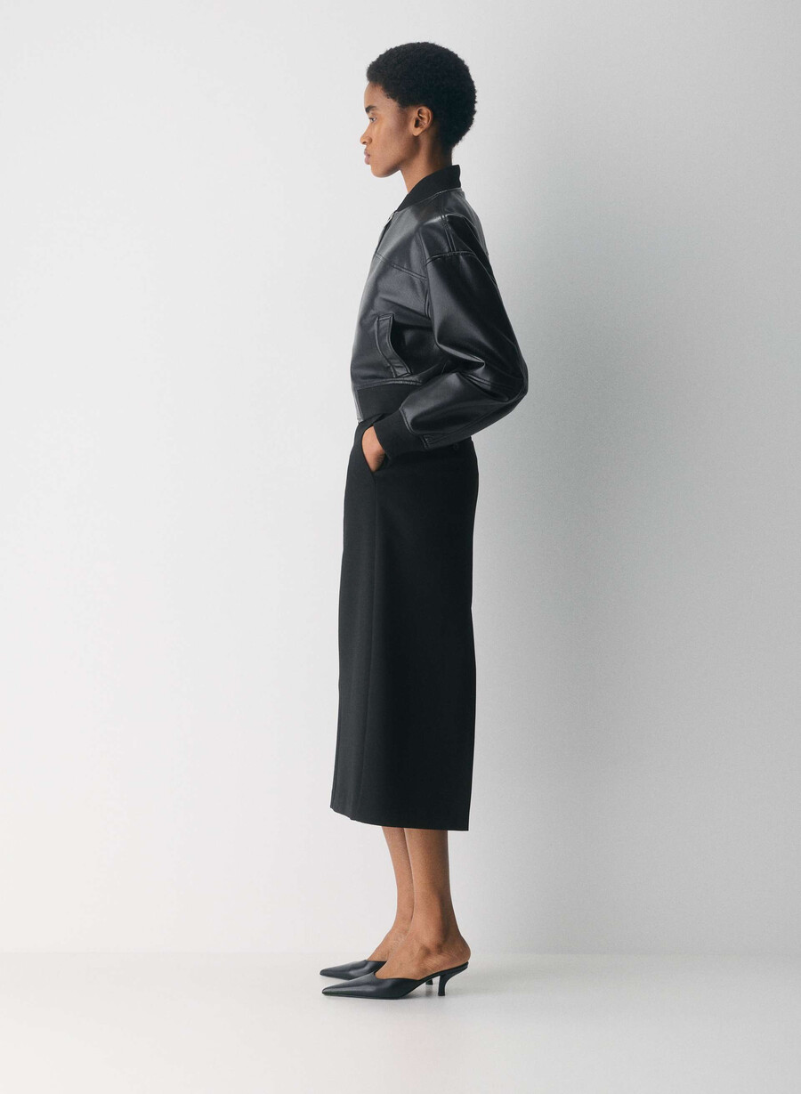 chisel maxi skirt - ressential black