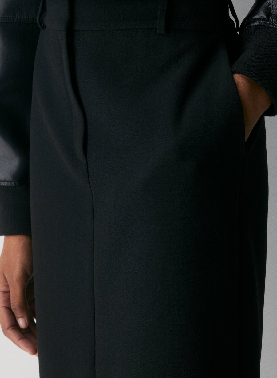 chisel maxi skirt - ressential black