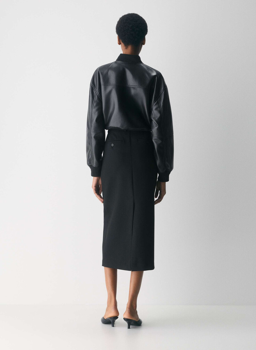 chisel maxi skirt - ressential black