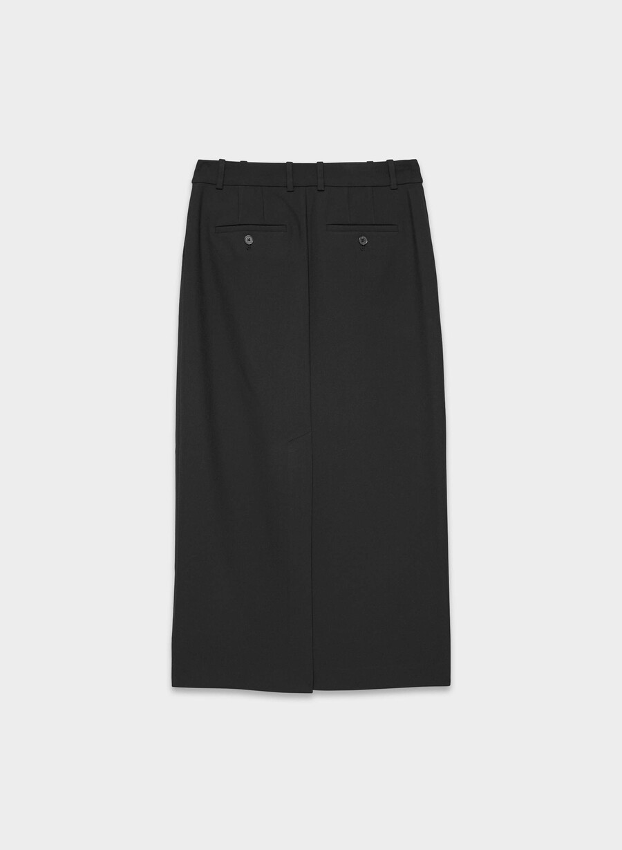 chisel maxi skirt - ressential black