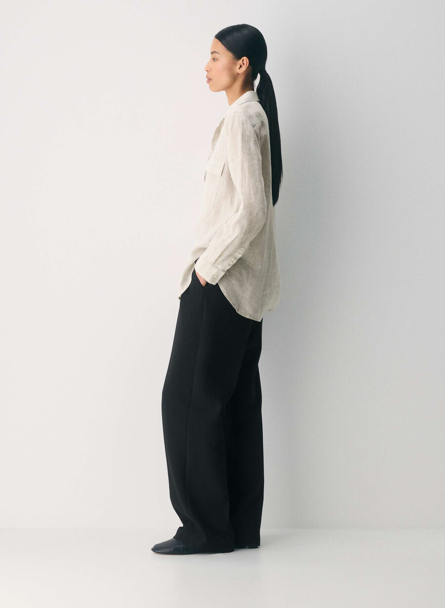 utility linen shirt undyed ecru