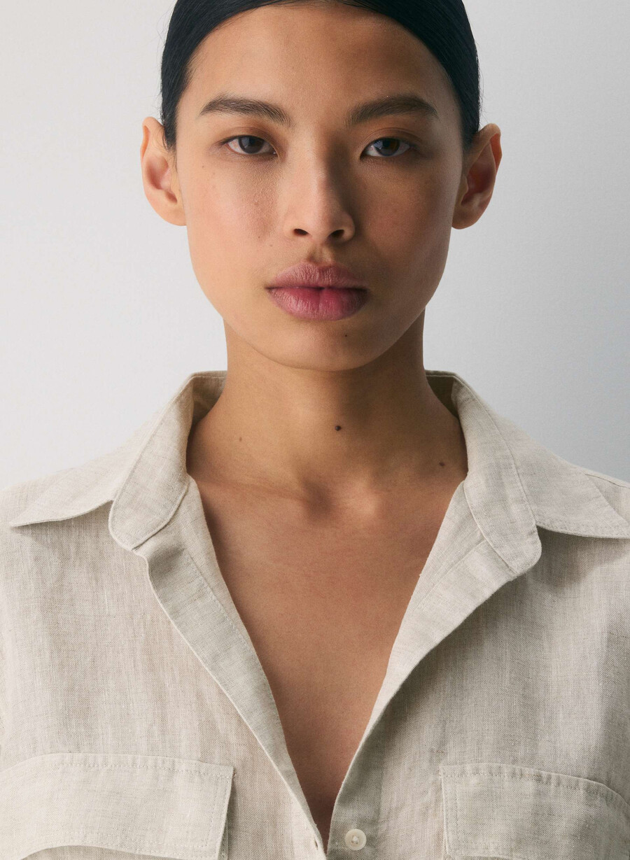 utility linen shirt undyed ecru