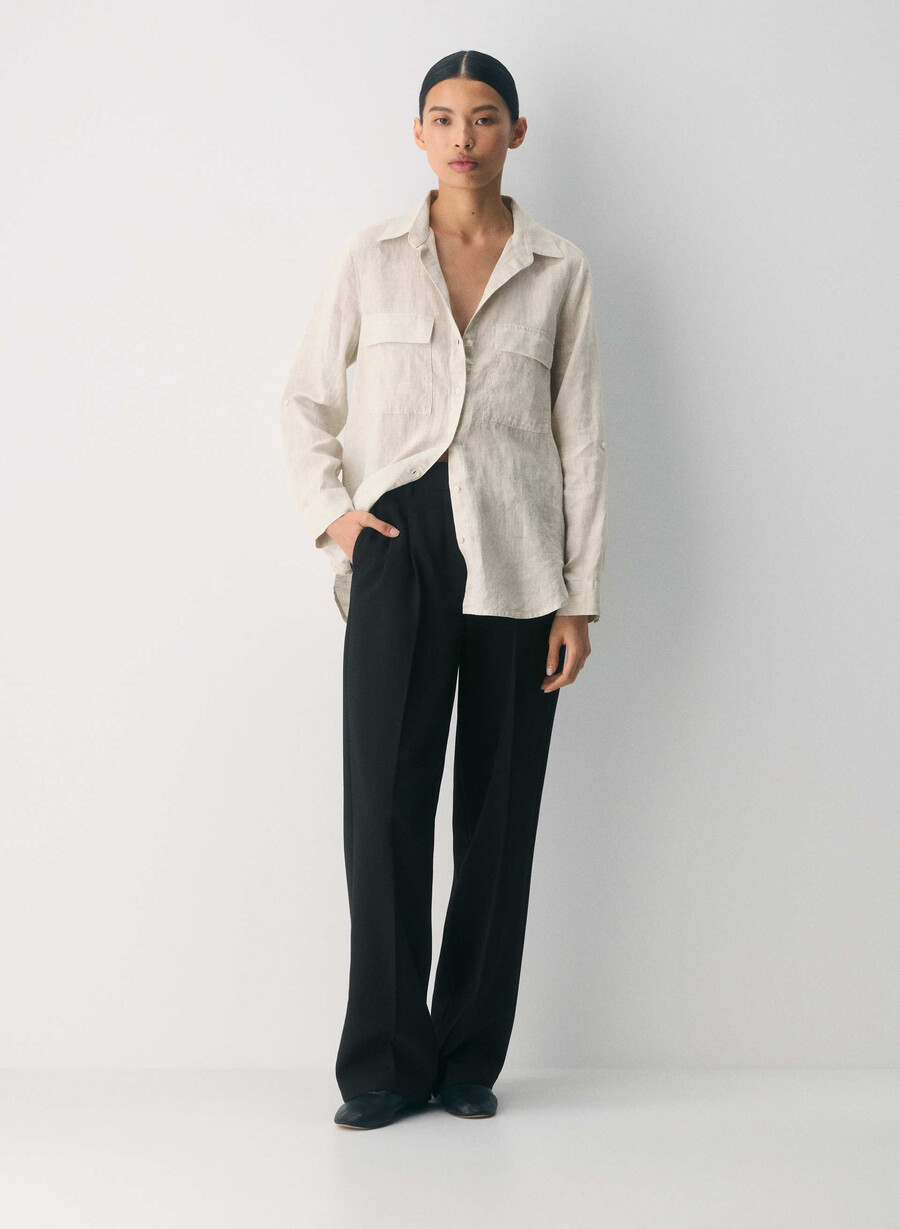 utility linen shirt undyed ecru