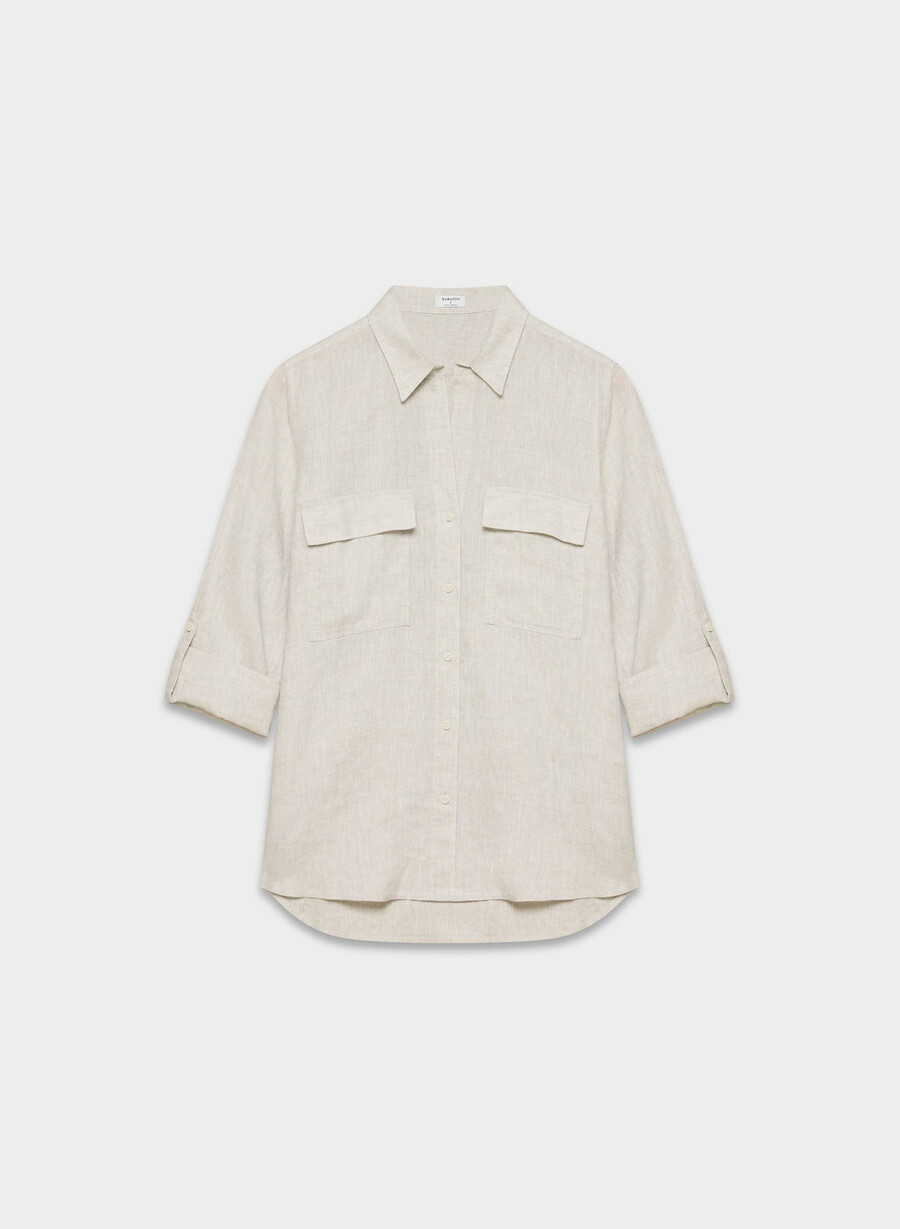 utility linen shirt undyed ecru