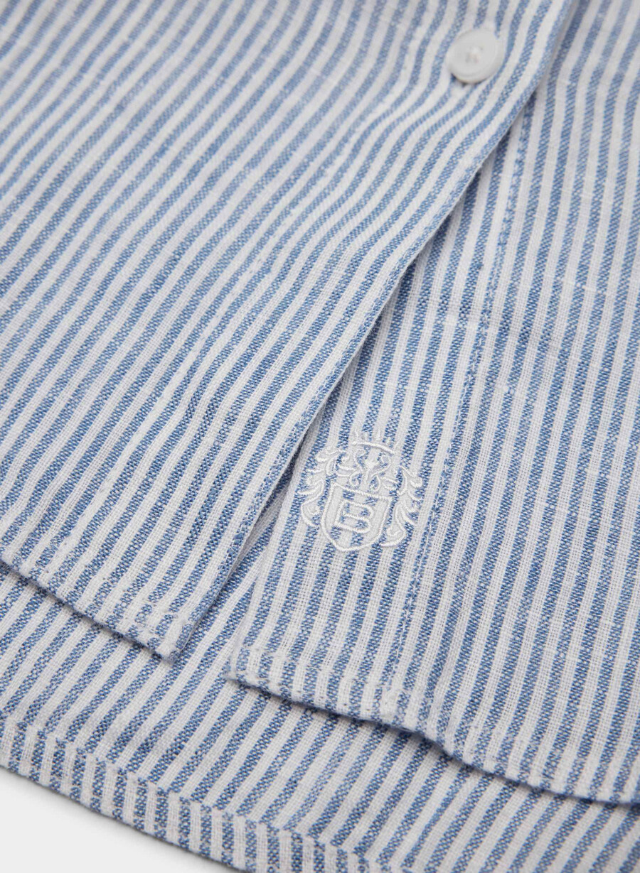 utility linen shirt wlson strp fr blb w