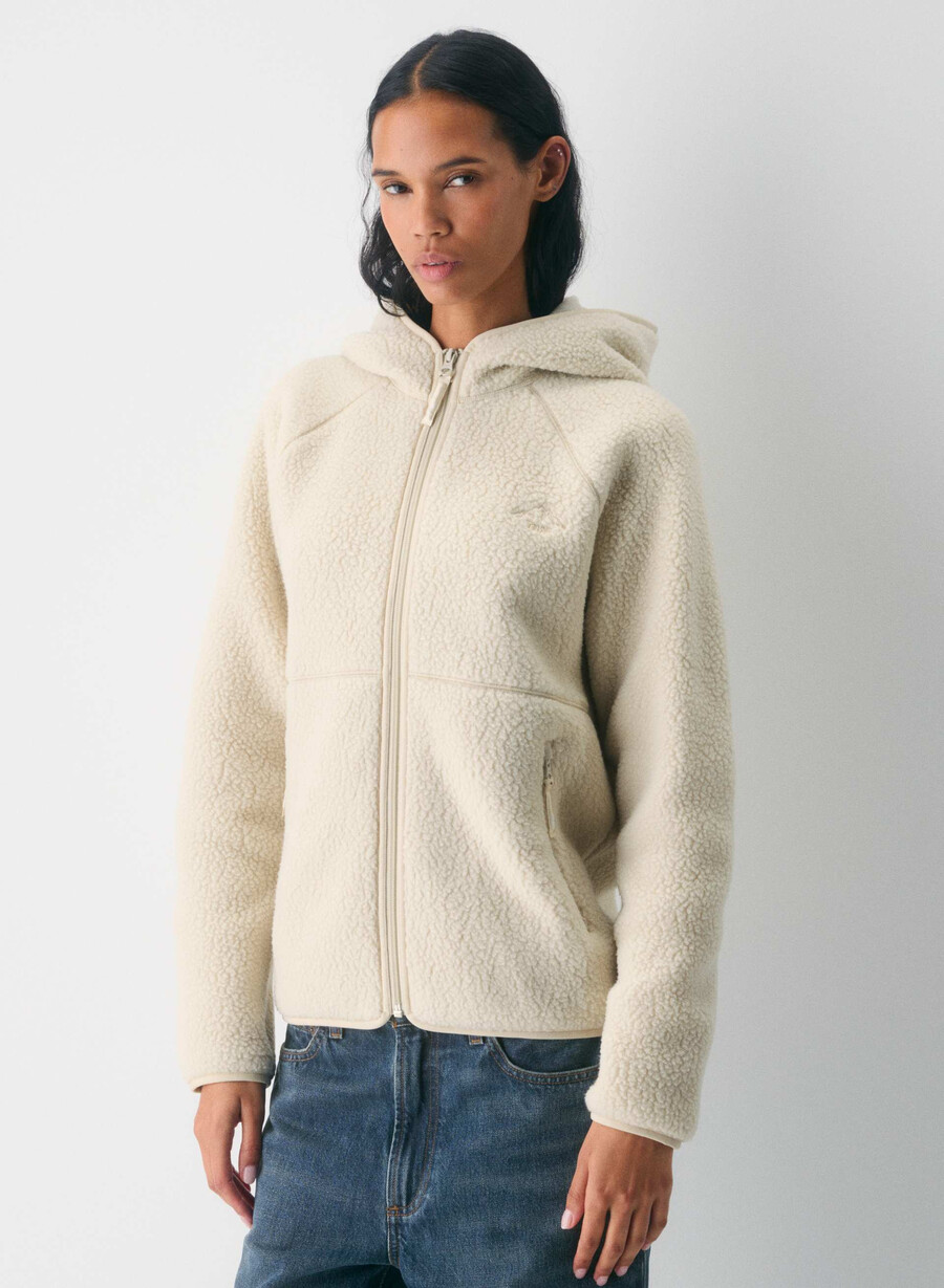 polartec thermal pro raglan zip hoodie mullein