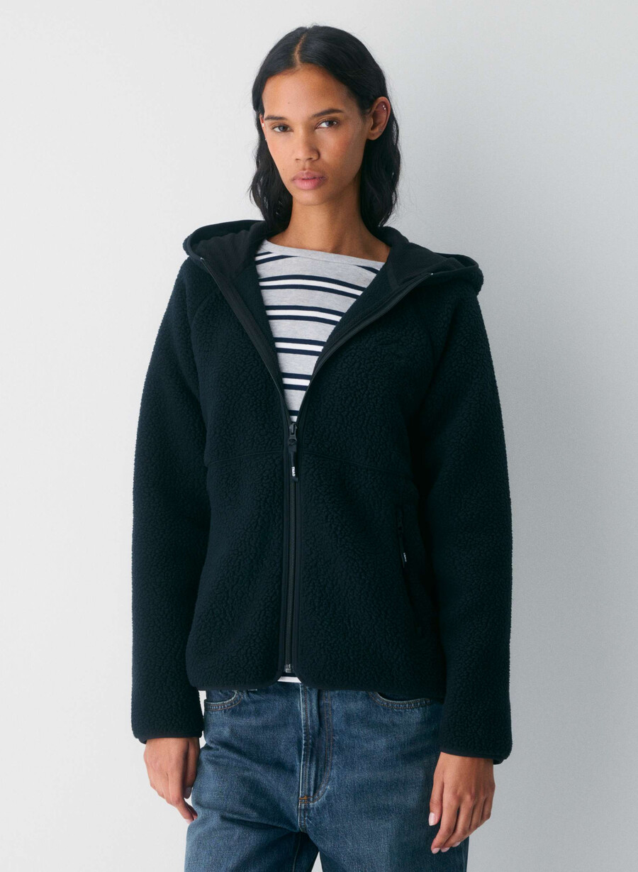 polartec thermal pro raglan zip hoodie black