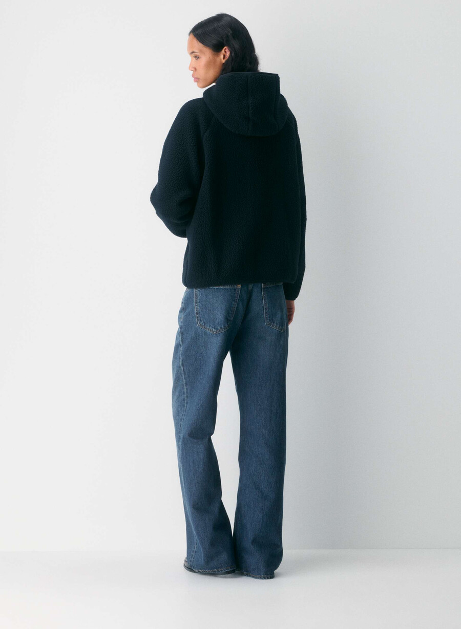 polartec thermal pro raglan zip hoodie black