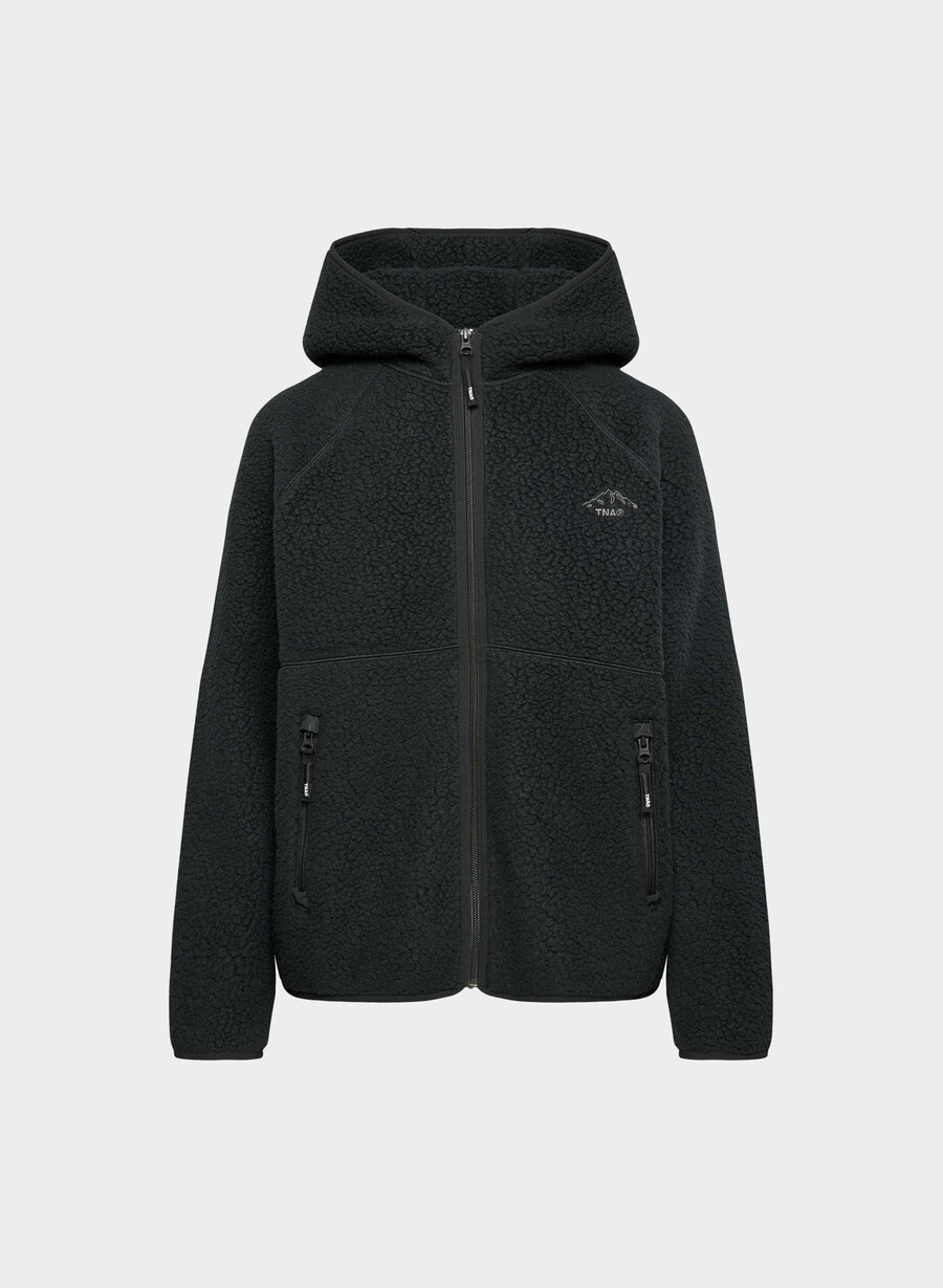 polartec thermal pro raglan zip hoodie black