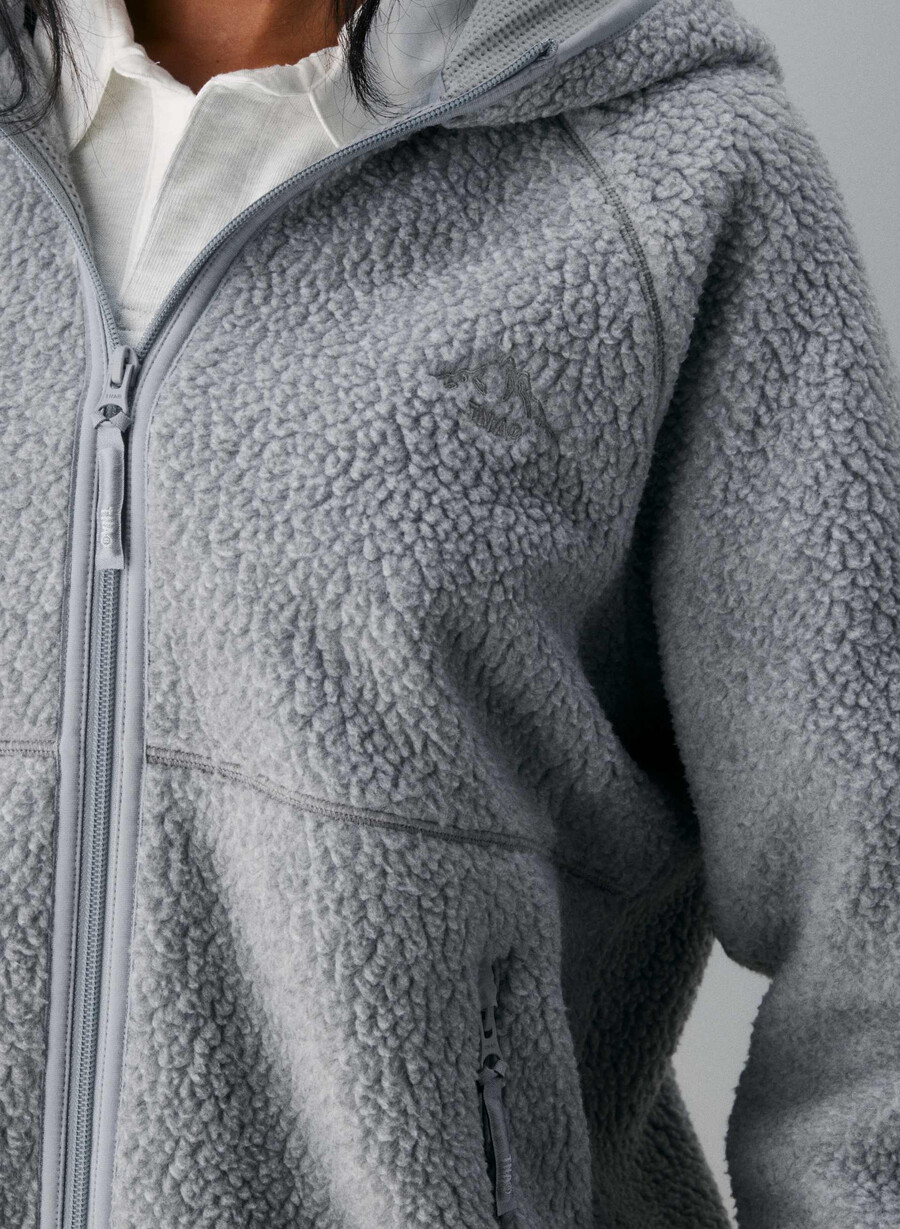 polartec thermal pro raglan zip hoodie heather athletic gre