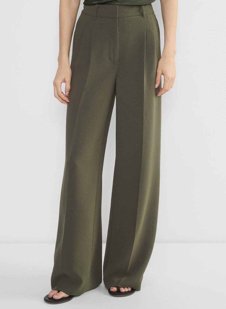 the effortless pant wider - crepette dark olive