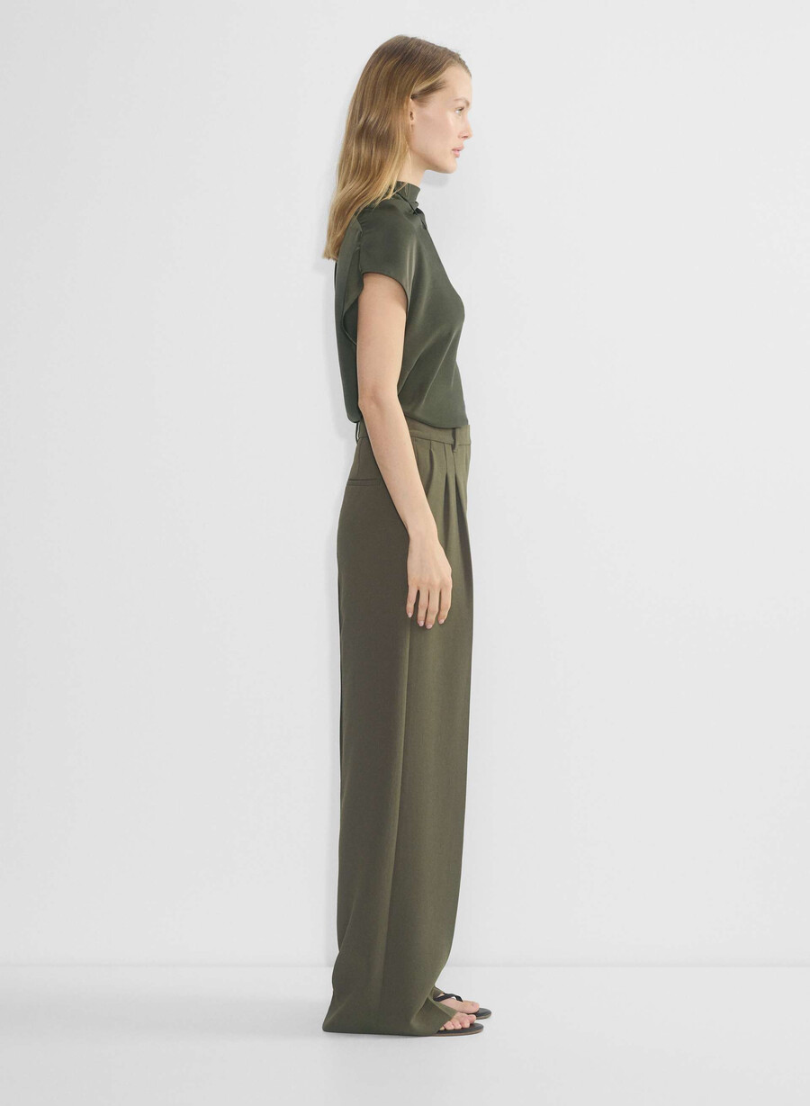 the effortless pant wider - crepette dark olive