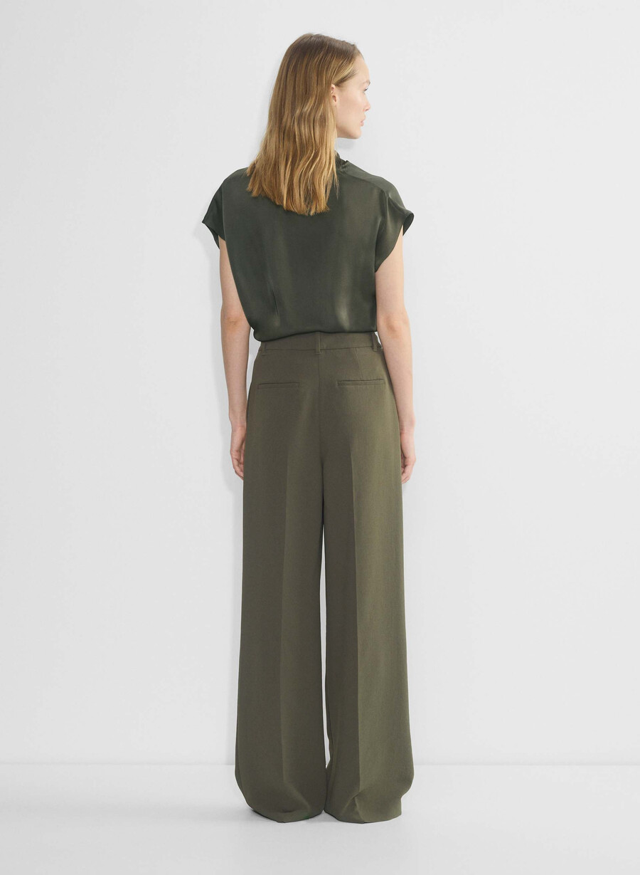 the effortless pant wider - crepette dark olive