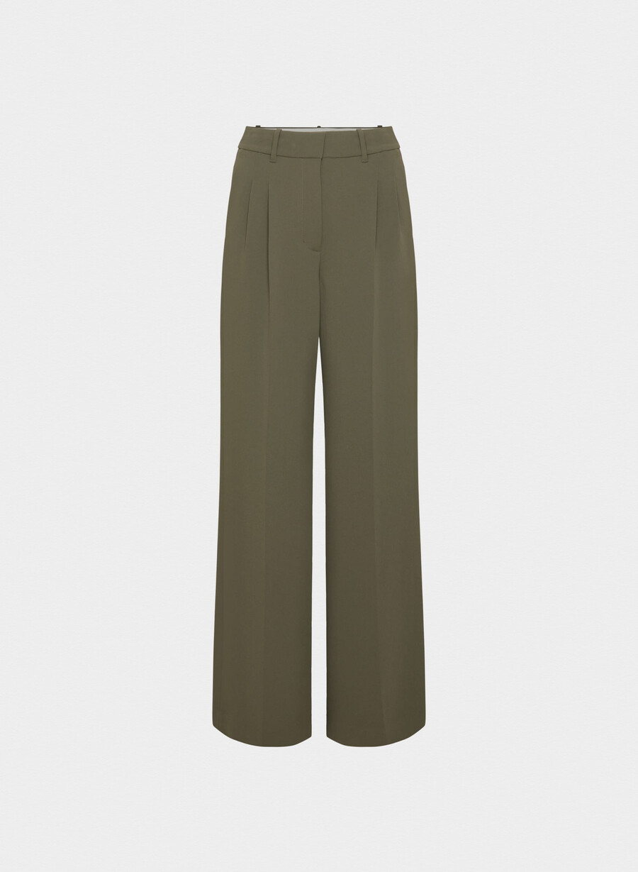 the effortless pant wider - crepette dark olive