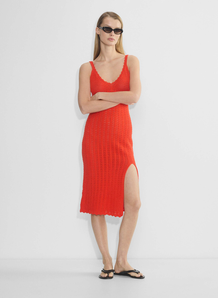 evie midi dress poppy red