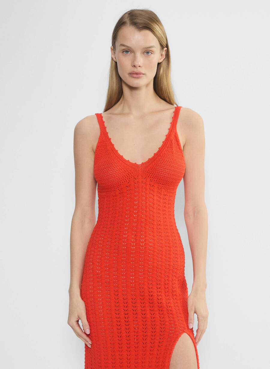 evie midi dress poppy red