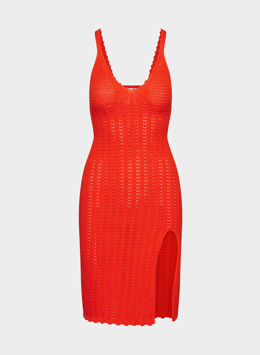 evie midi dress poppy red