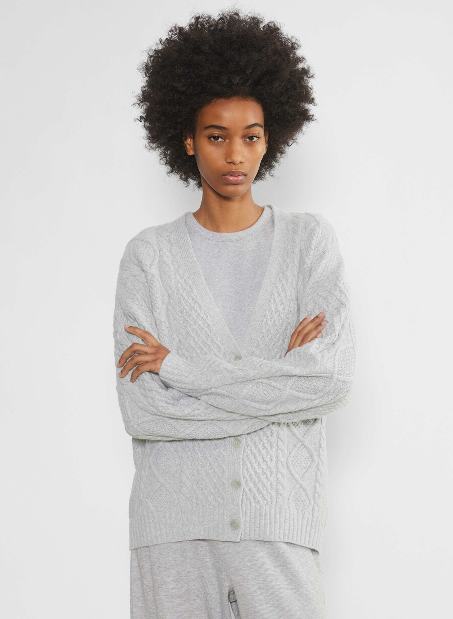 peggy cardigan heather chrome