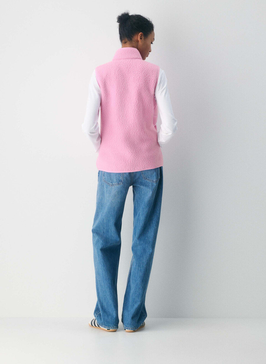 polartec thermal pro mockneck vest morganite pink