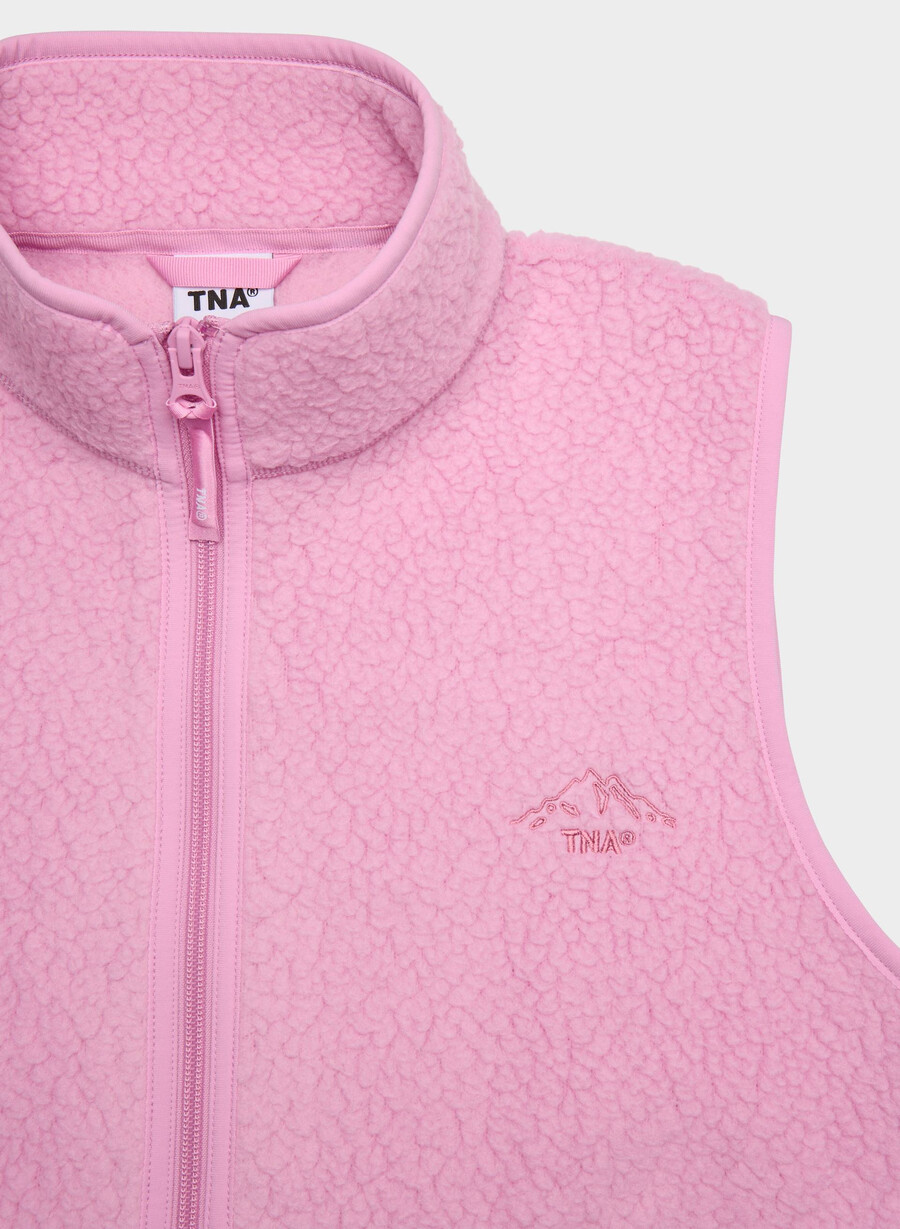 polartec thermal pro mockneck vest morganite pink