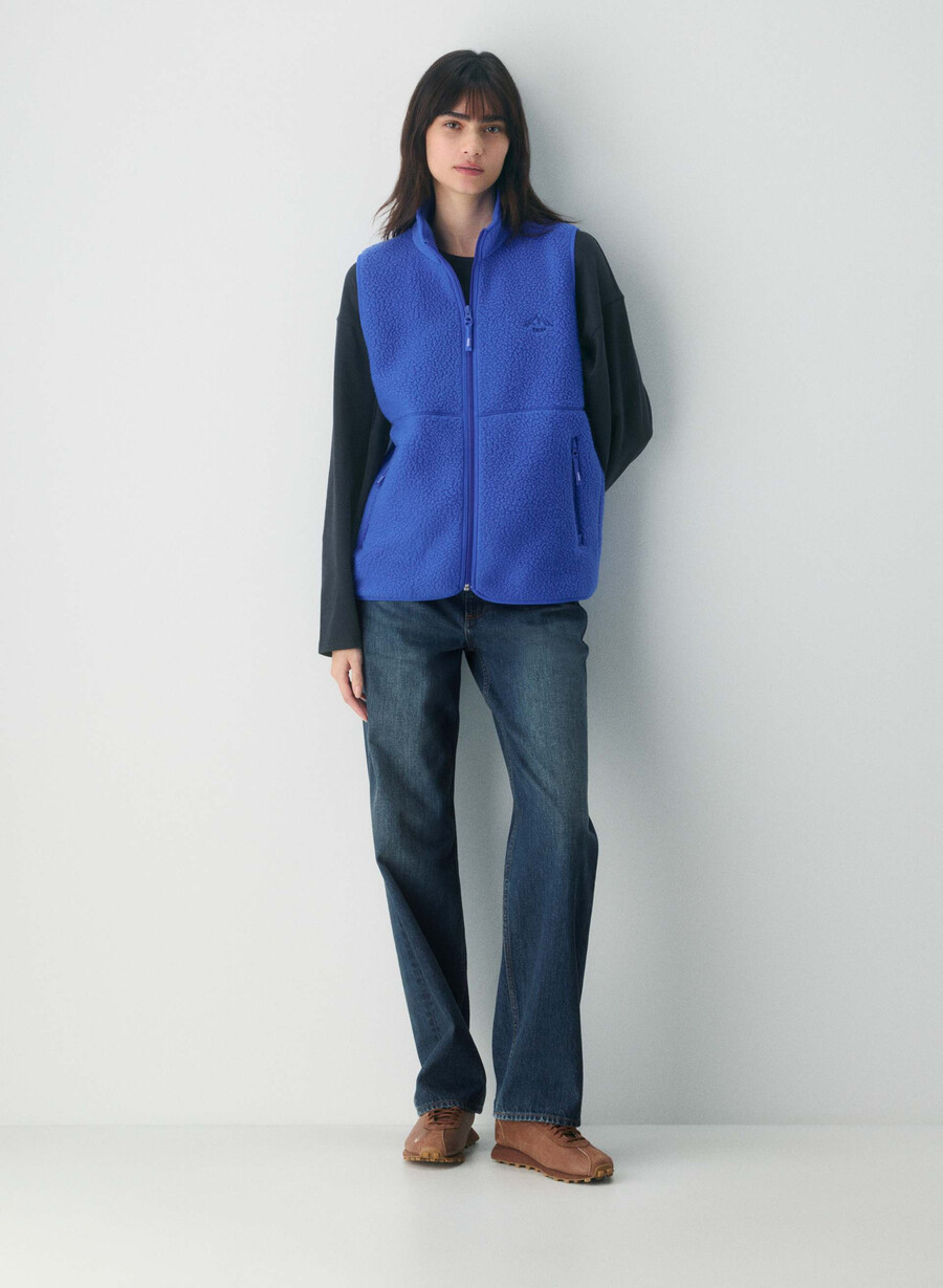polartec thermal pro mockneck vest jazz blue
