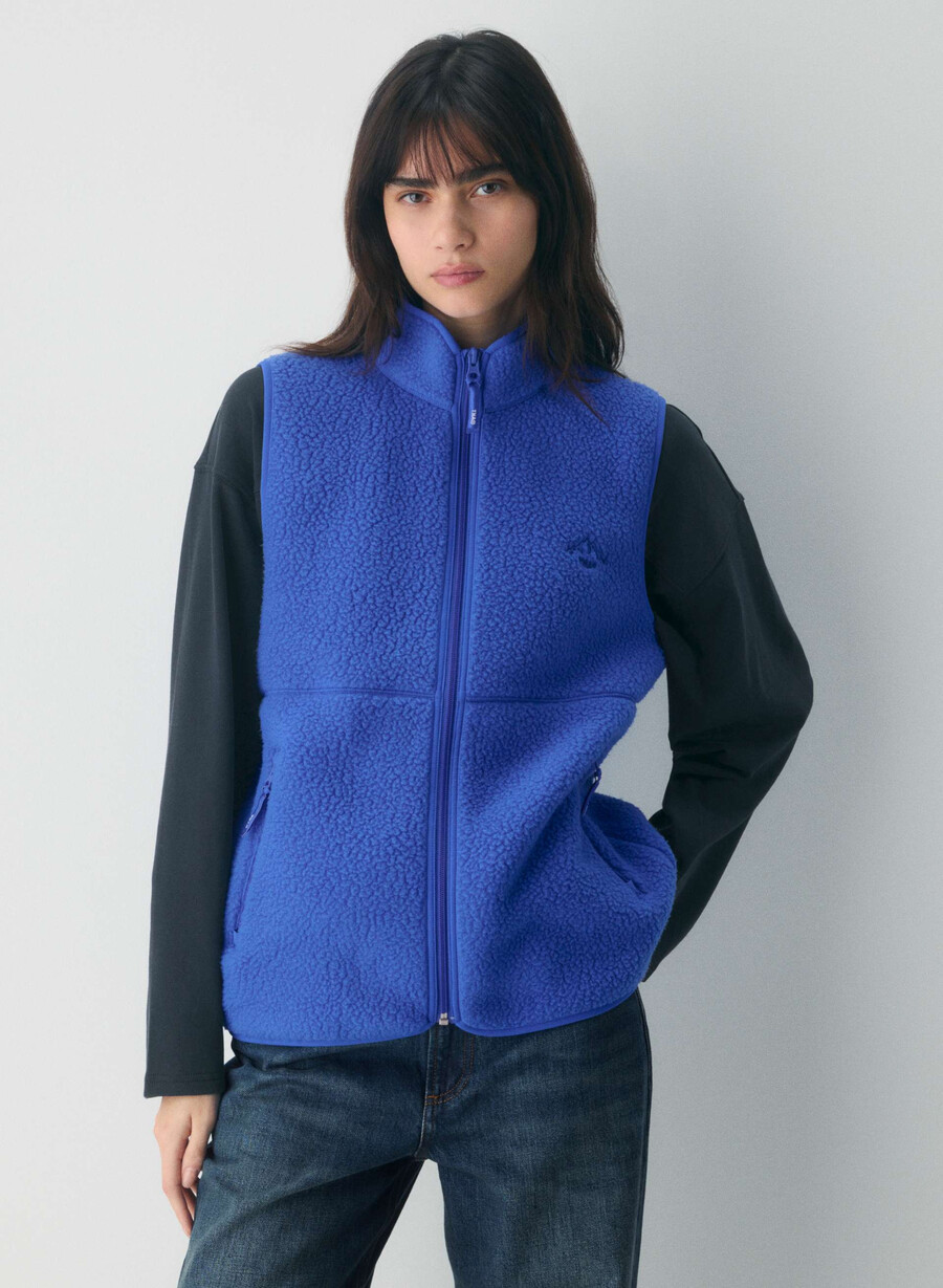 polartec thermal pro mockneck vest jazz blue