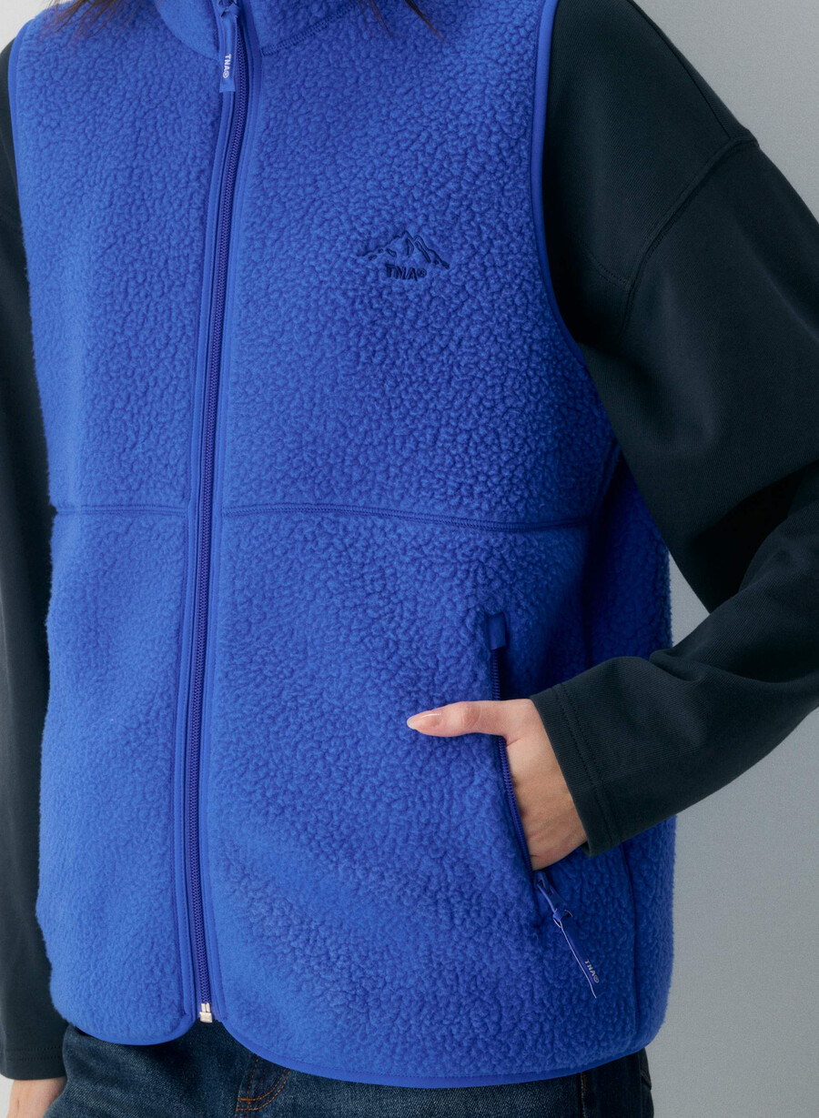 polartec thermal pro mockneck vest jazz blue