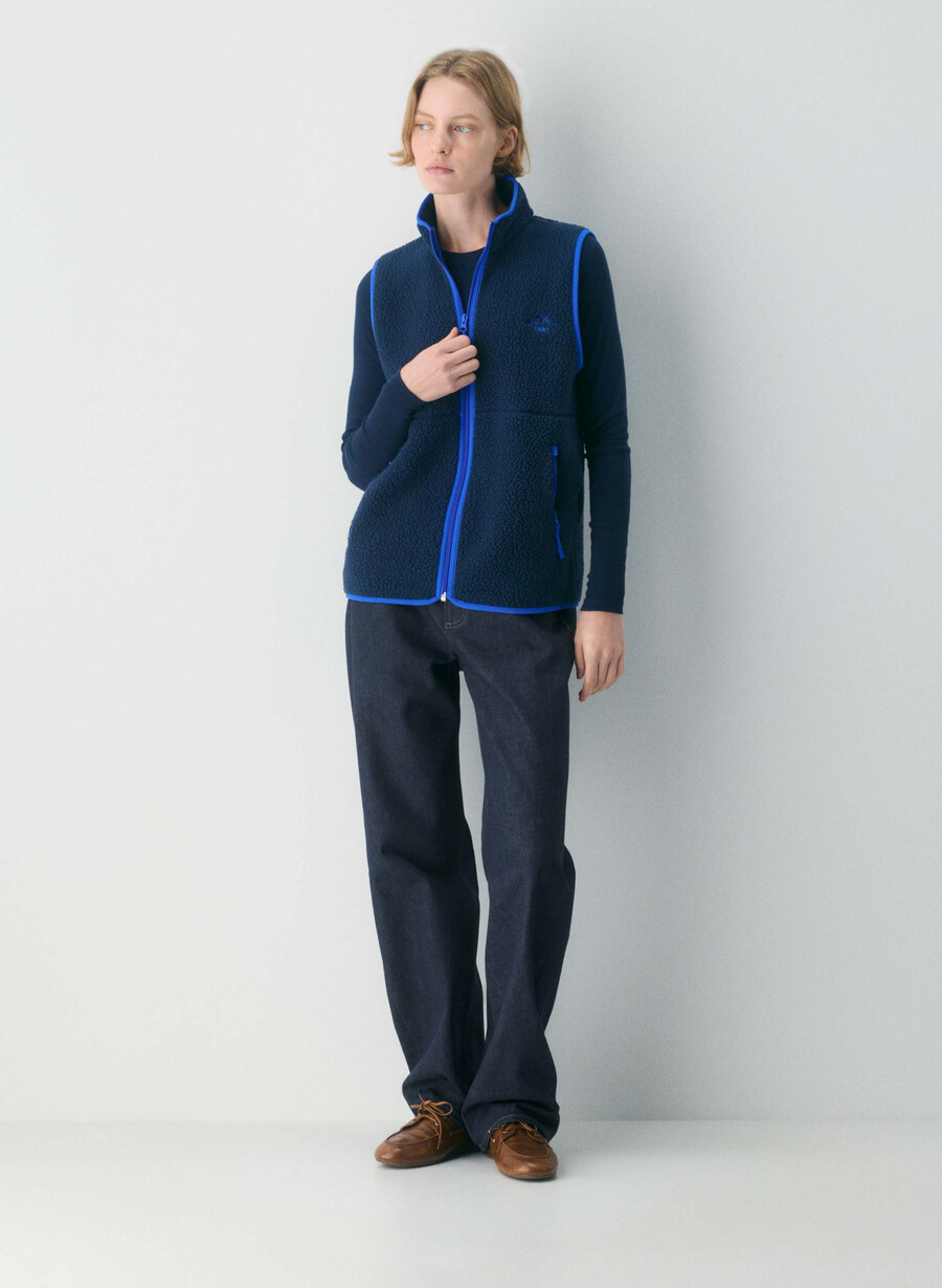 polartec thermal pro mockneck vest admiral jazz blue