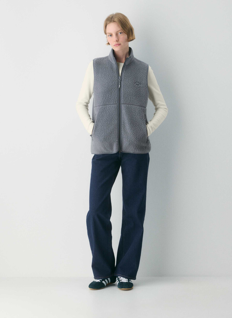polartec thermal pro mockneck vest vintage navy