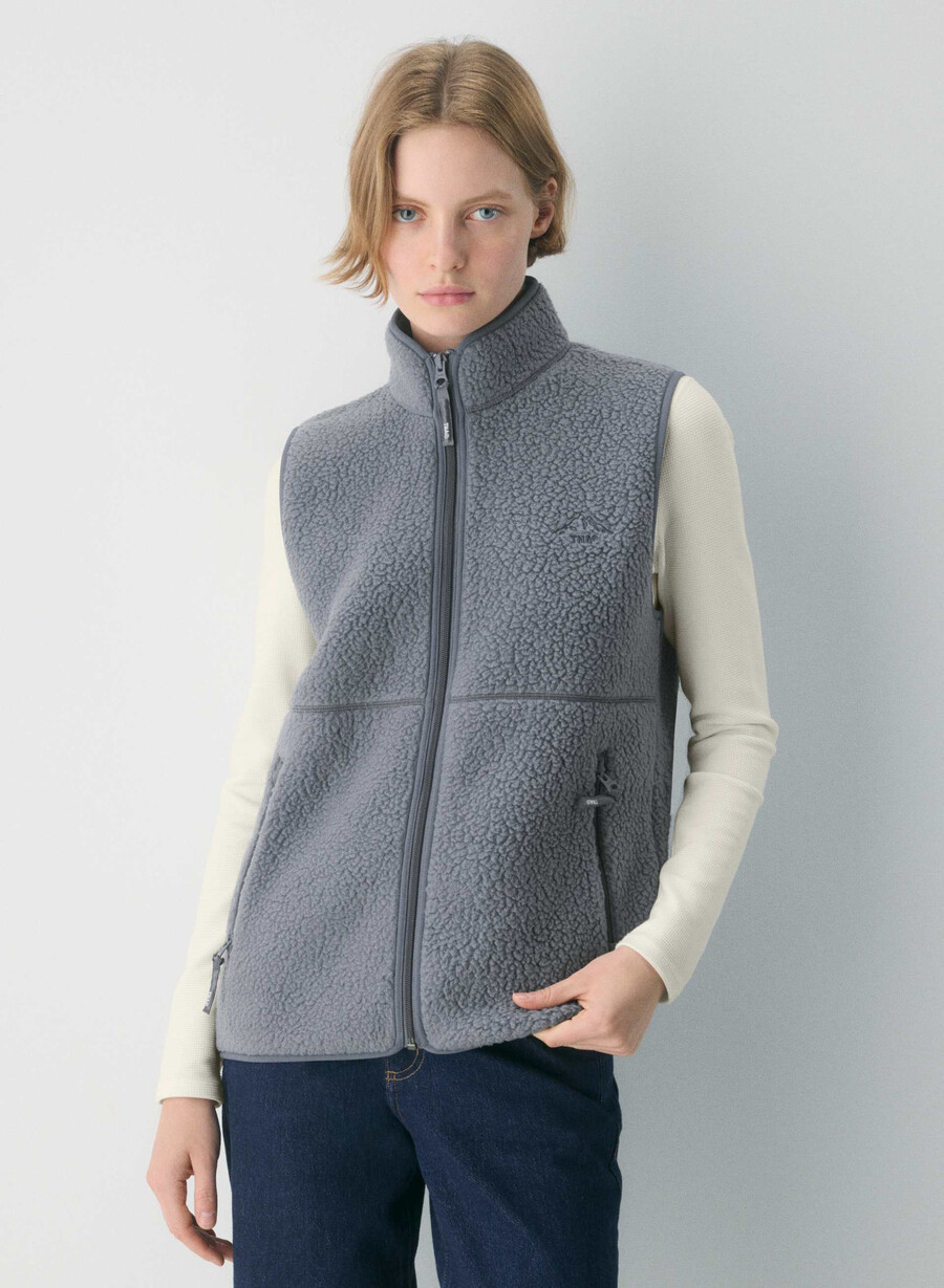 polartec thermal pro mockneck vest vintage navy
