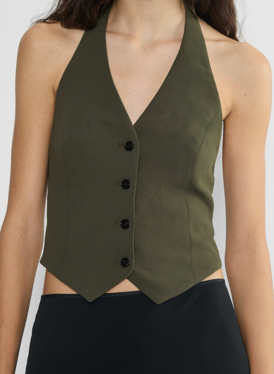 vito vest - crepette dark olive