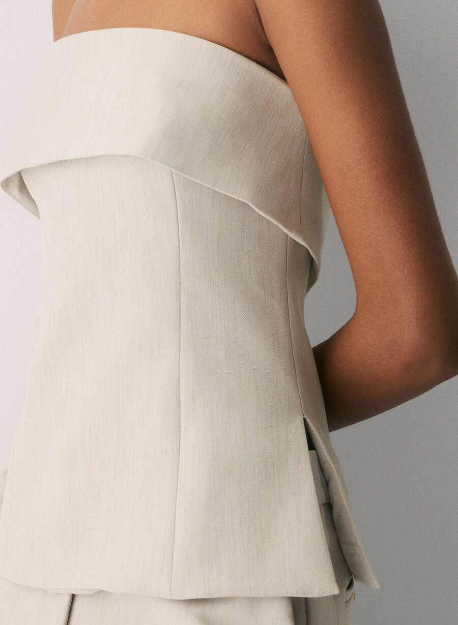 element tube top - ressential heather matte pearl