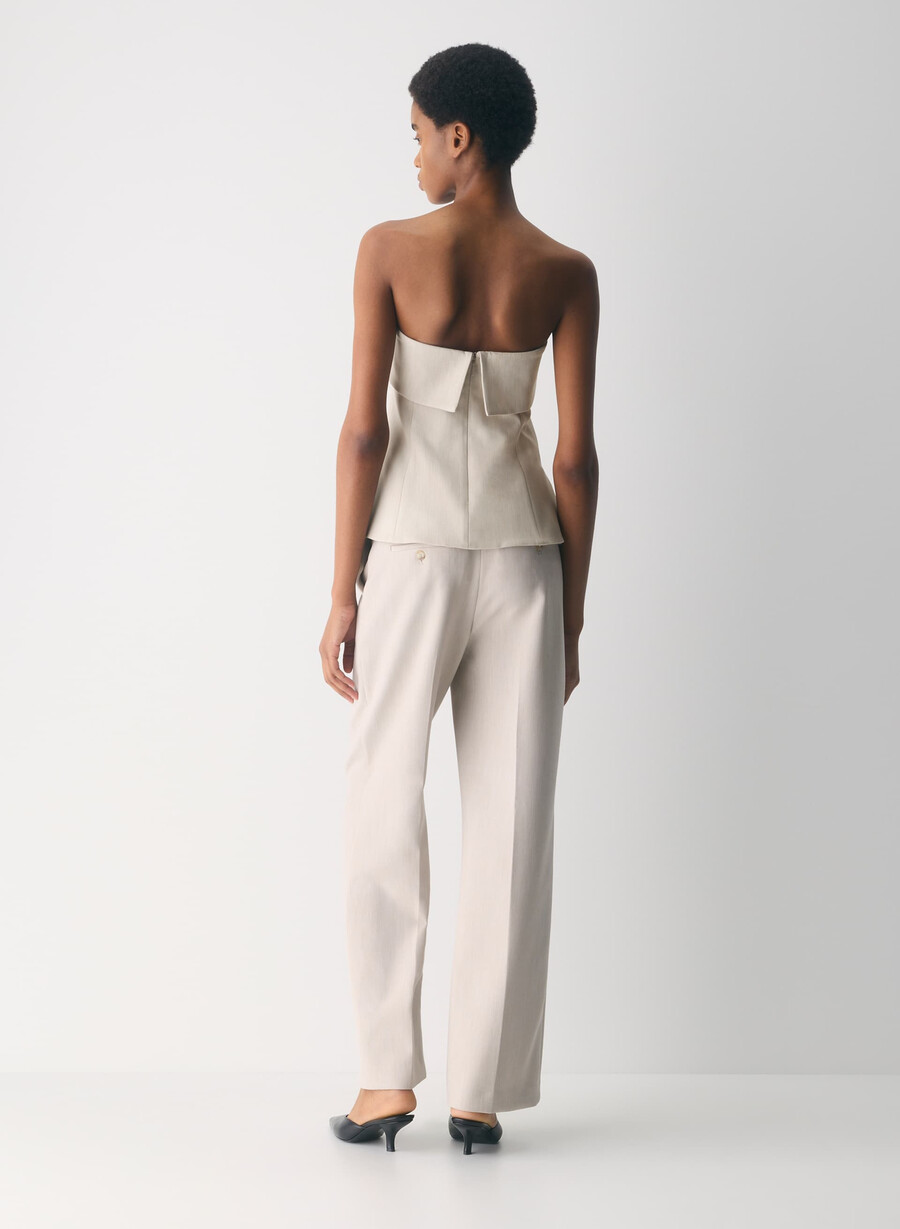 element tube top - ressential heather matte pearl