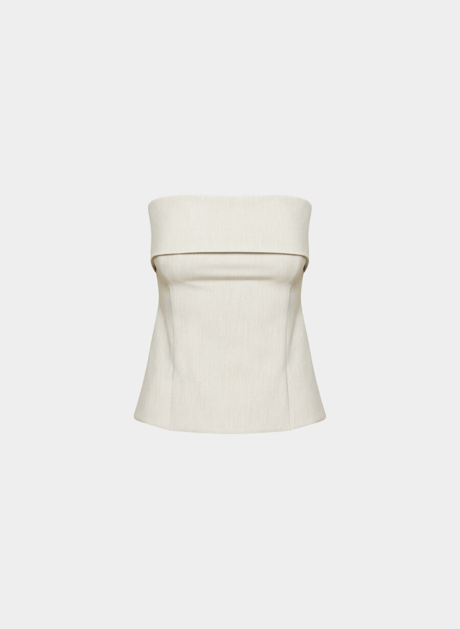element tube top - ressential heather matte pearl