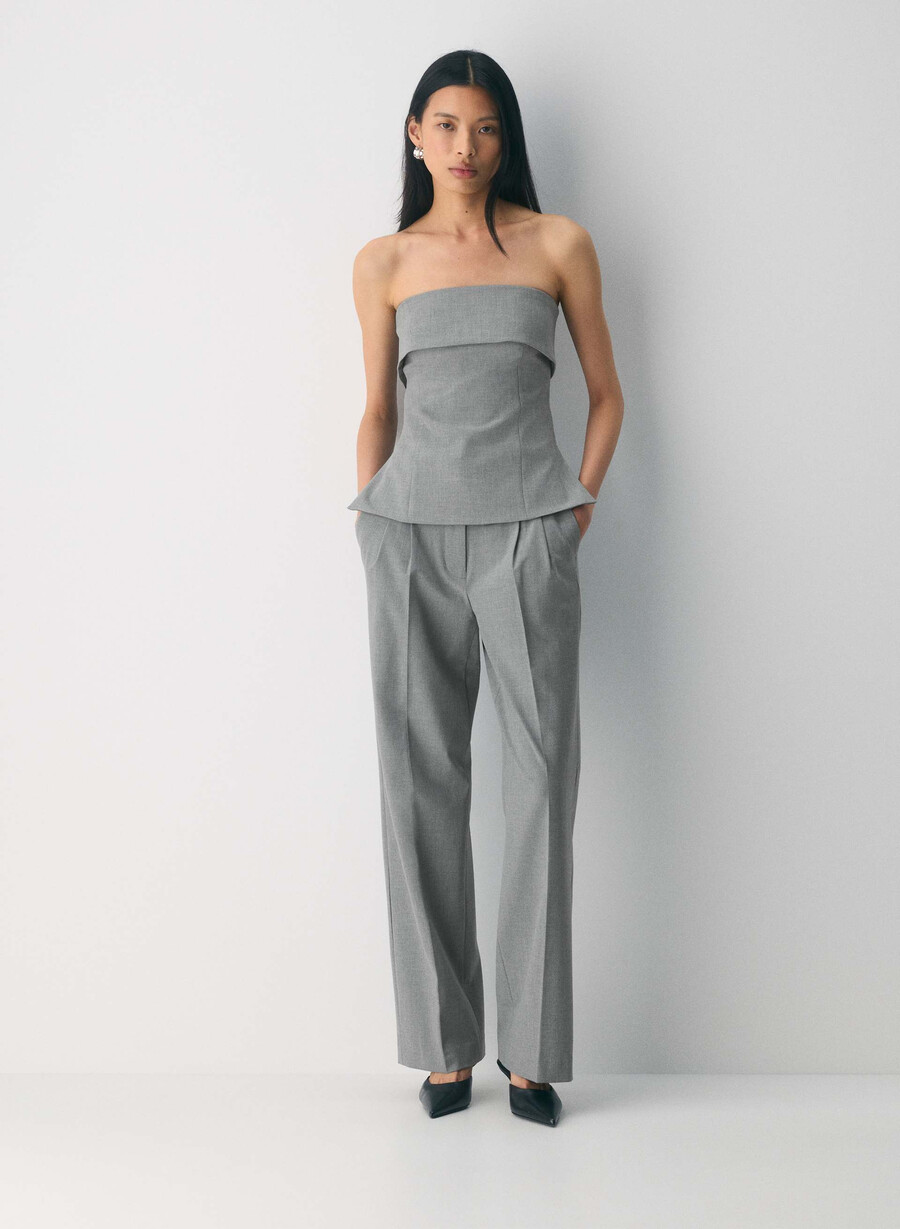 element tube top - ressential heather dark grey